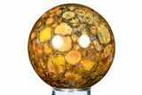 Polished Orbicular King Cobra Jasper Sphere - India #309230-1